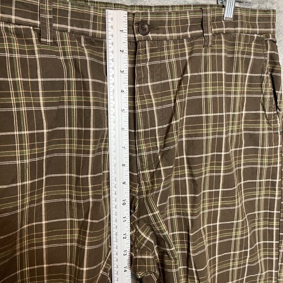 Old Navy Men Classic Preppy Y2K Plaid Older Brother Flat Front Chino Short 38 - Picture 6 of 9